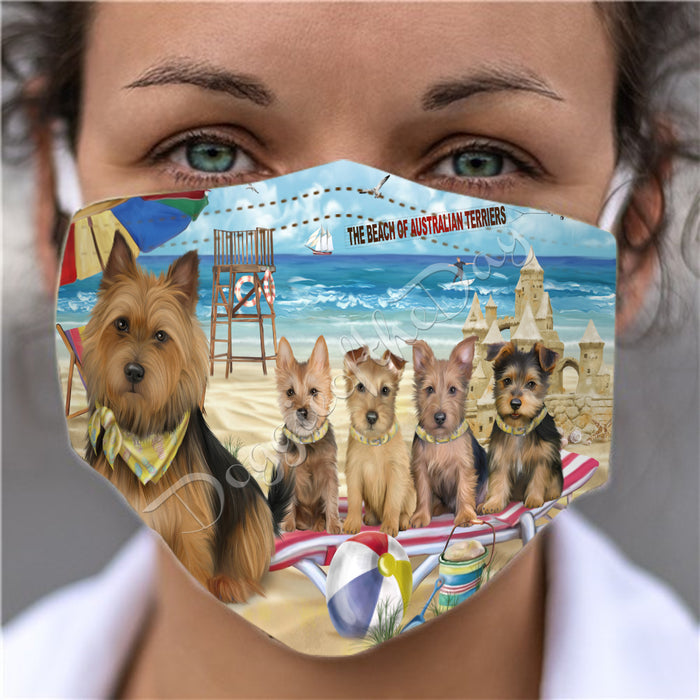 Pet Friendly Beach Australian Terrier Dogs Face Mask FM49069