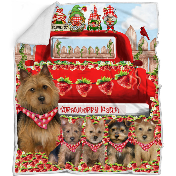 Australian Terrier Blanket: Explore a Variety of Personalized Designs, Bed Cozy Sherpa, Fleece and Woven, Custom Dog Gift for Pet Lovers