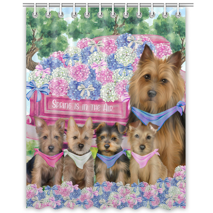 Australian Terrier Shower Curtain, Explore a Variety of Personalized Designs, Custom, Waterproof Bathtub Curtains with Hooks for Bathroom, Dog Gift for Pet Lovers