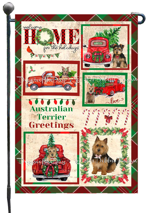 Welcome Home for Christmas Holidays Australian Terrier Dogs Garden Flag GFLG66974