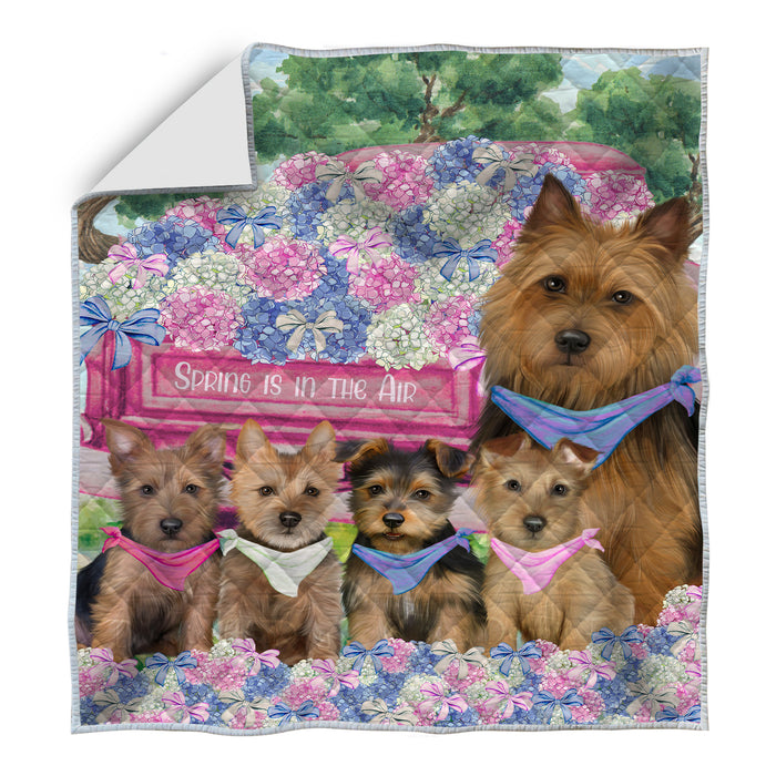 Australian Terrier Quilt, Explore a Variety of Bedding Designs, Bedspread Quilted Coverlet, Custom, Personalized, Pet Gift for Dog Lovers