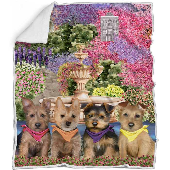 Australian Terrier Bed Blanket, Explore a Variety of Designs, Custom, Soft and Cozy, Personalized, Throw Woven, Fleece and Sherpa, Gift for Pet and Dog Lovers