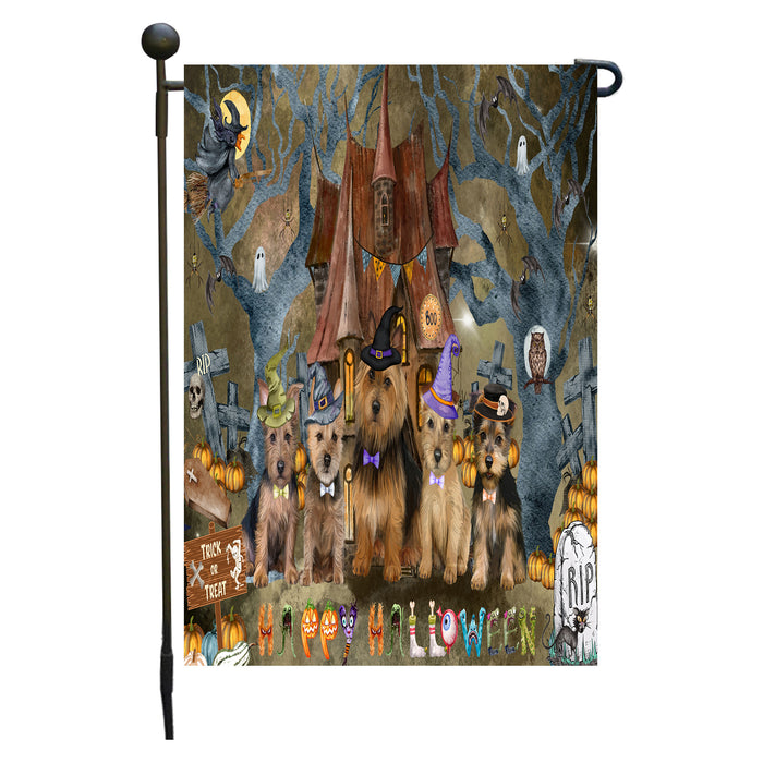 Australian Terrier Dogs Garden Flag: Explore a Variety of Designs, Personalized, Custom, Weather Resistant, Double-Sided, Outdoor Garden Halloween Yard Decor for Dog and Pet Lovers