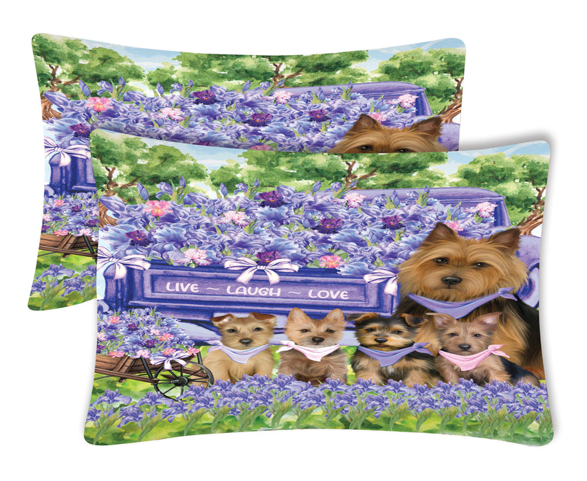 Australian Terrier Pillow Case with a Variety of Designs, Custom, Personalized, Super Soft Pillowcases Set of 2, Dog and Pet Lovers Gifts