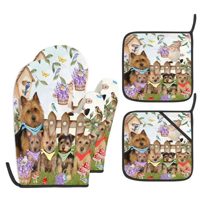 Australian Terrier Oven Mitts and Pot Holder: Explore a Variety of Designs, Potholders with Kitchen Gloves for Cooking, Custom, Personalized, Gifts for Pet & Dog Lover
