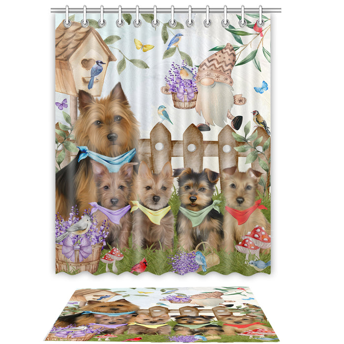 Australian Terrier Shower Curtain & Bath Mat Set - Explore a Variety of Personalized Designs - Custom Rug and Curtains with hooks for Bathroom Decor - Pet and Dog Lovers Gift