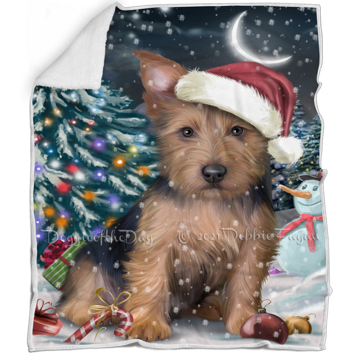 Have a Holly Jolly Australian Terrier Dog Christmas Blanket BLNKT81381