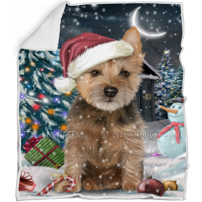 Have a Holly Jolly Australian Terrier Dog Christmas Blanket BLNKT81399