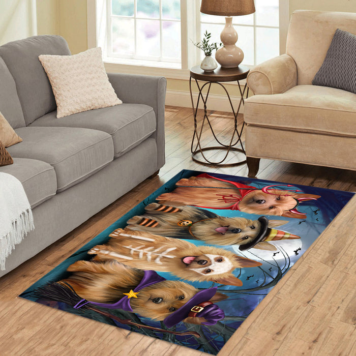 Halloween Trick or Teat Australian Terrier Dogs Area Rug