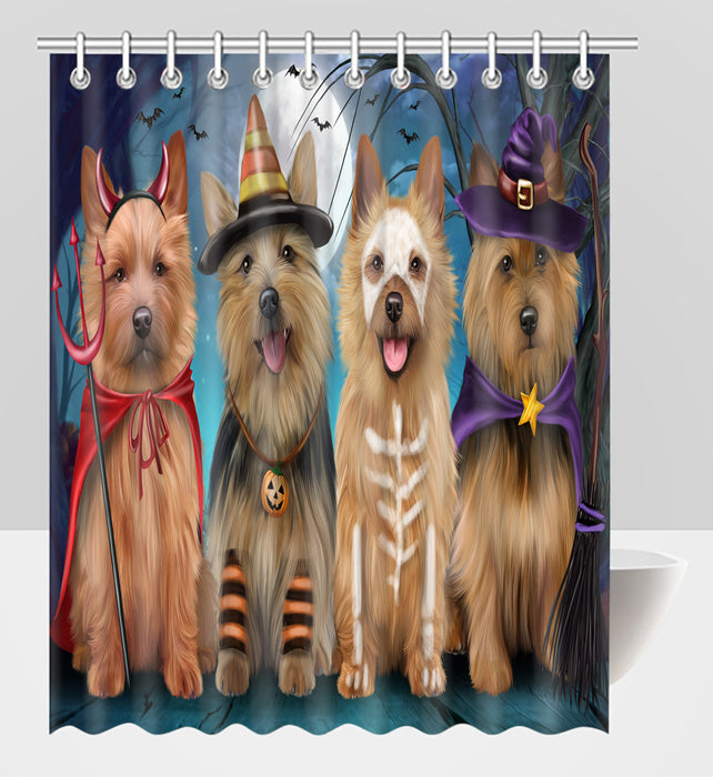 Halloween Trick or Teat Australian Terrier Dogs Shower Curtain