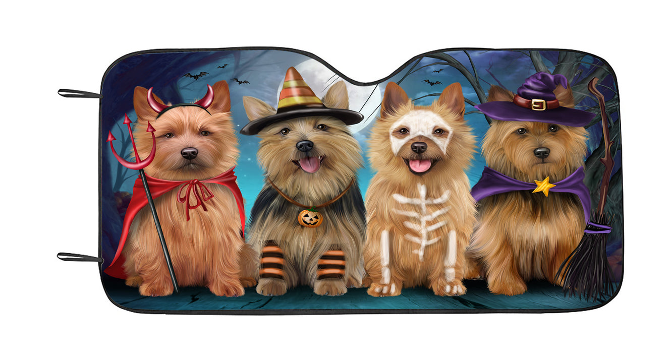 Halloween Trick or Teat Australian Terrier Dogs Car Sun Shade