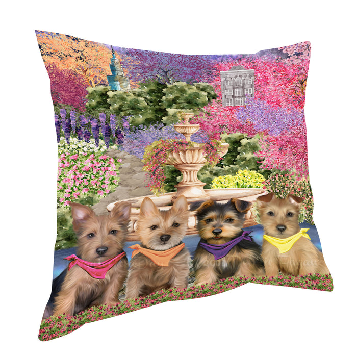Australian Terrier Pillow, Explore a Variety of Personalized Designs, Custom, Throw Pillows Cushion for Sofa Couch Bed, Dog Gift for Pet Lovers