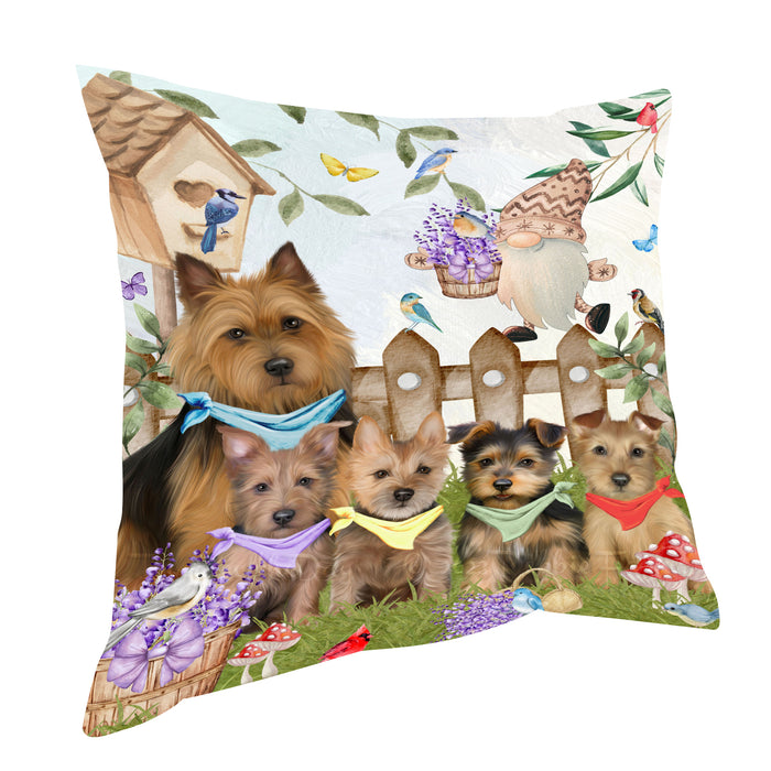Australian Terrier Throw Pillow: Explore a Variety of Designs, Custom, Cushion Pillows for Sofa Couch Bed, Personalized, Dog Lover's Gifts