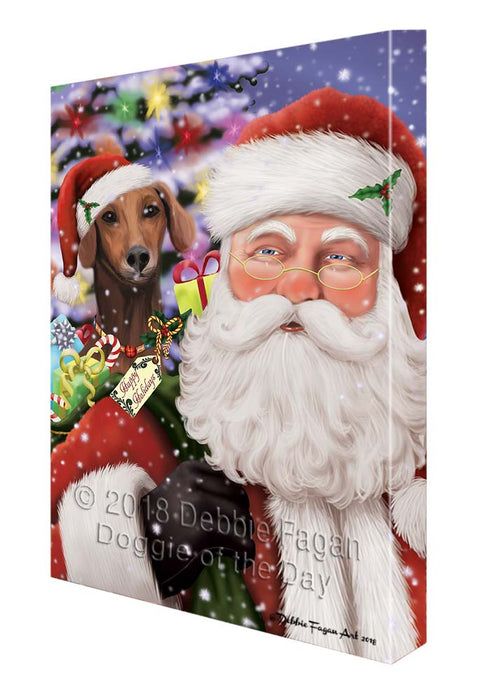 Santa Carrying Azawakh Dog and Christmas Presents Canvas Print Wall Art Décor CVS119267