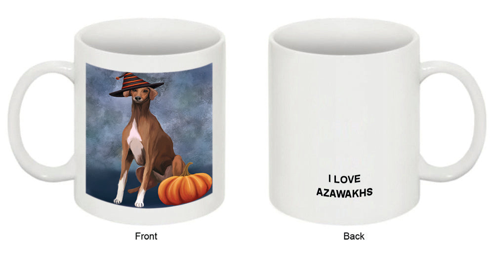 Happy Halloween Azawakh Dog Wearing Witch Hat with Pumpkin Coffee Mug MUG50259