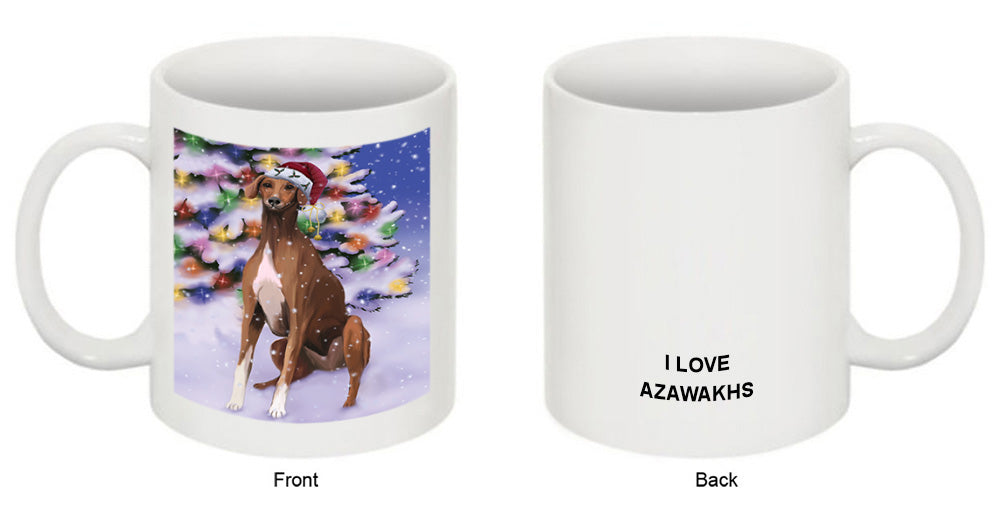 Winterland Wonderland Azawakh Dog In Christmas Holiday Scenic Background Coffee Mug MUG51079