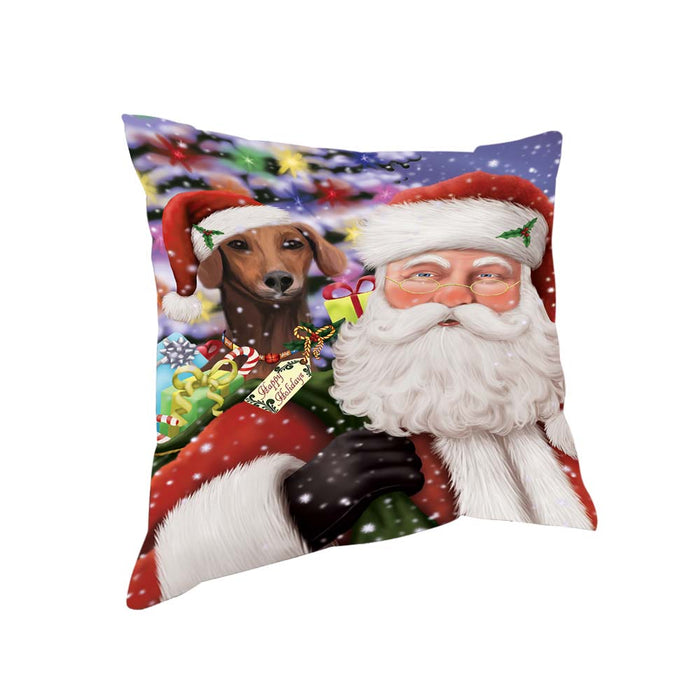 Santa Carrying Azawakh Dog and Christmas Presents Pillow PIL70856