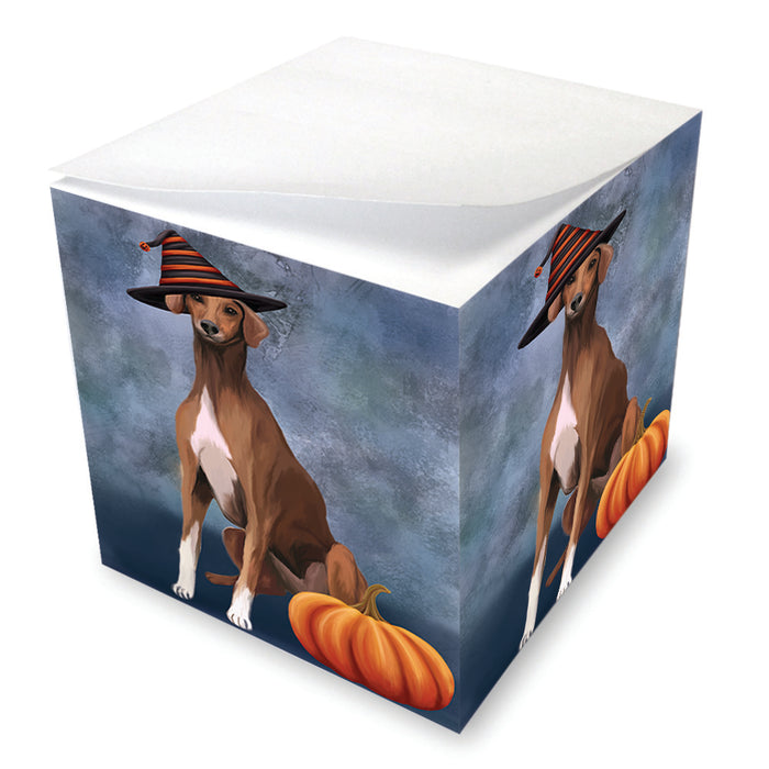 Happy Halloween Azawakh Dog Wearing Witch Hat with Pumpkin Note Cube NOC56507