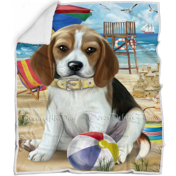 Pet Friendly Beach Beagle Dog Blanket BLNKT52536