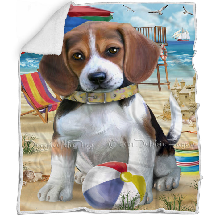 Pet Friendly Beach Beagle Dog Blanket BLNKT52545
