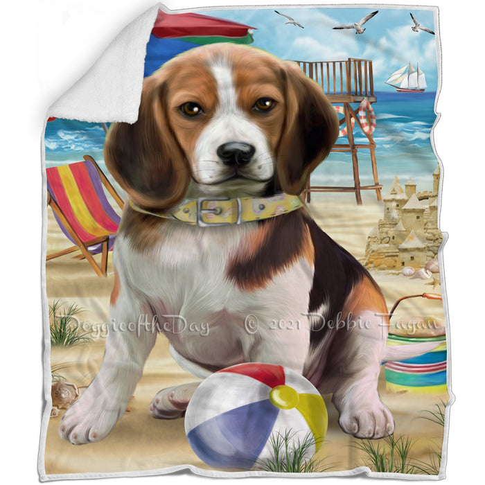 Pet Friendly Beach Beagle Dog Blanket BLNKT52554