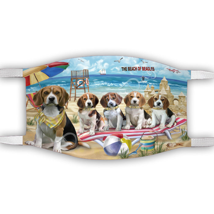 Pet Friendly Beach Beagle Dogs Face Mask FM49071