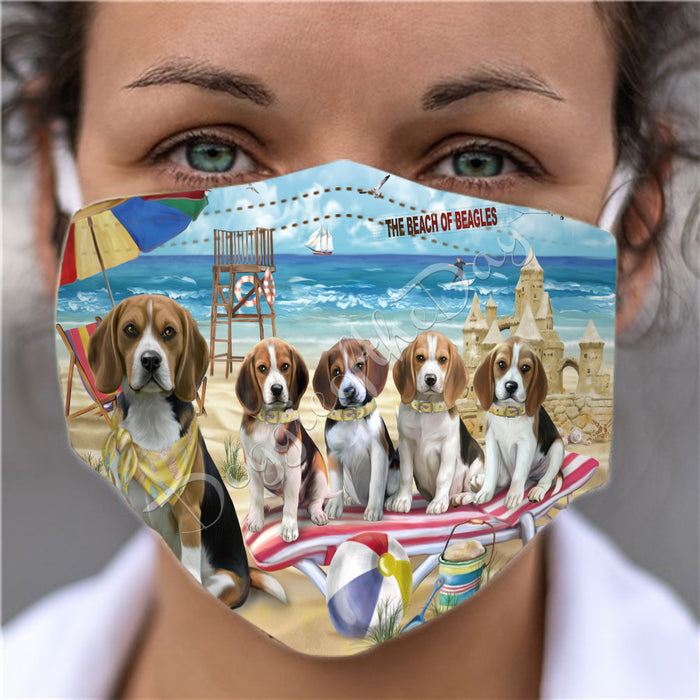 Pet Friendly Beach Beagle Dogs Face Mask FM49071