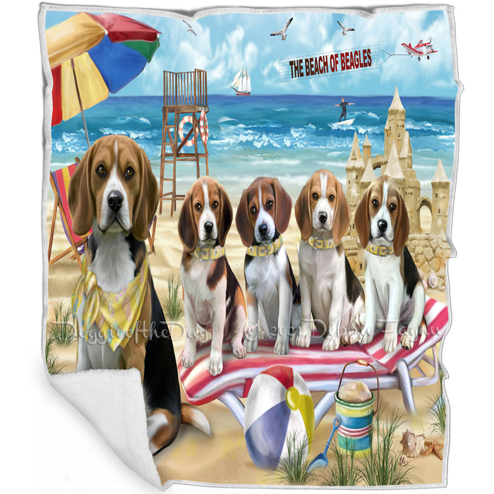 Pet Friendly Beach Beagles Dog Blanket BLNKT52518