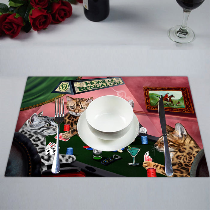 Home of  Bengal Cats Playing Poker Placemat