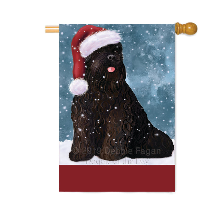 Personalized Let It Snow Happy Holidays Black Russian Terrier Dog Custom House Flag FLG-DOTD-A62324