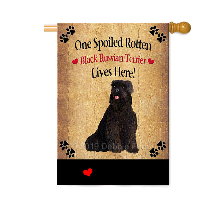 Personalized Spoiled Rotten Black Russian Terrier Dog Custom House Flag FLG-DOTD-A63185