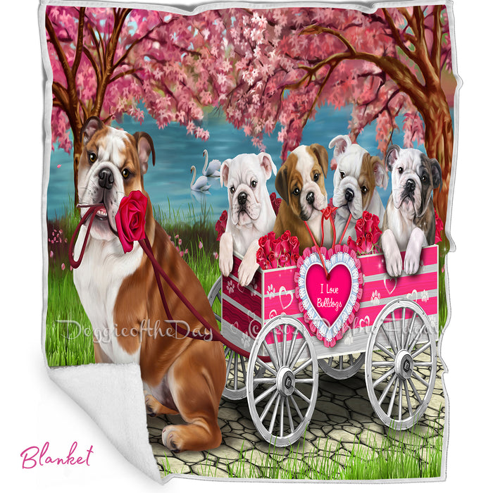 Mother's Day Gift Basket Bulldogs Blanket, Pillow, Coasters, Magnet, Coffee Mug and Ornament