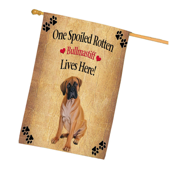 Spoiled Rotten Bullmastiff Dog House Flag Outdoor Decorative Double Sided Pet Portrait Weather Resistant Premium Quality Animal Printed Home Decorative Flags 100% Polyester FLG68264