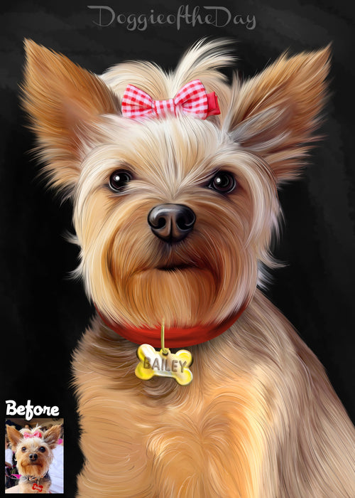 Digital Painting PERSONALIZED Caricature PET PORTRAIT! Custom Pet Dog or Cat Art