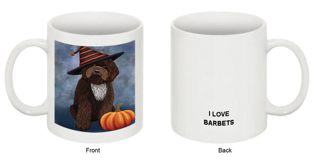 Happy Halloween Barbet Dog Wearing Witch Hat with Pumpkin Coffee Mug MUG50260