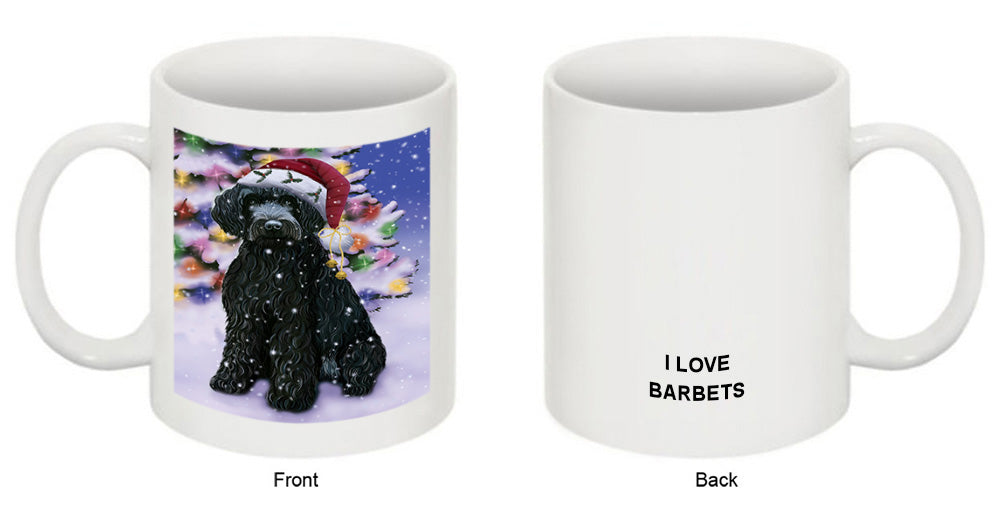 Winterland Wonderland Barbet Dog In Christmas Holiday Scenic Background Coffee Mug MUG51080