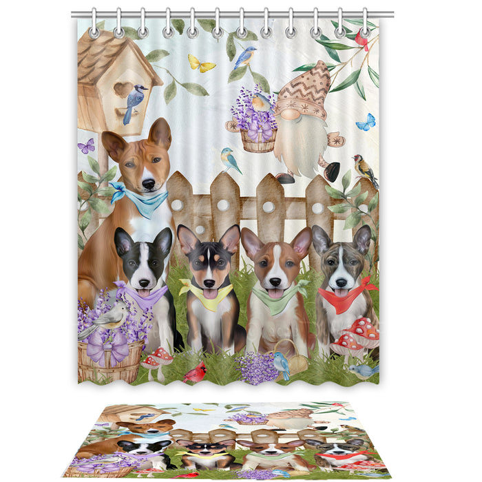 Basenji Shower Curtain with Bath Mat Combo: Curtains with hooks and Rug Set Bathroom Decor, Custom, Explore a Variety of Designs, Personalized, Pet Gift for Dog Lovers