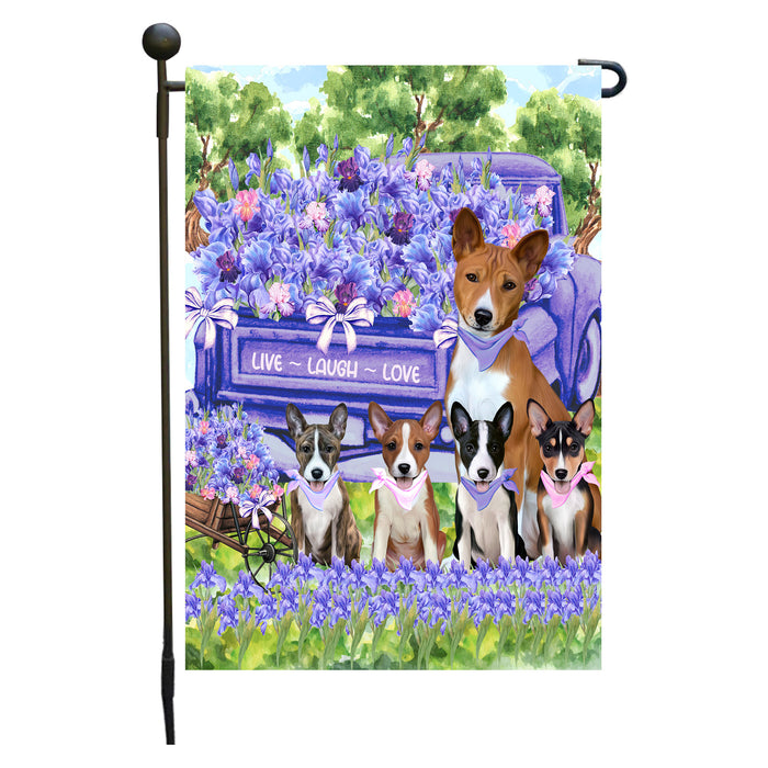 Basenji Dogs Garden Flag for Dog and Pet Lovers, Explore a Variety of Designs, Custom, Personalized, Weather Resistant, Double-Sided, Outdoor Garden Yard Decoration