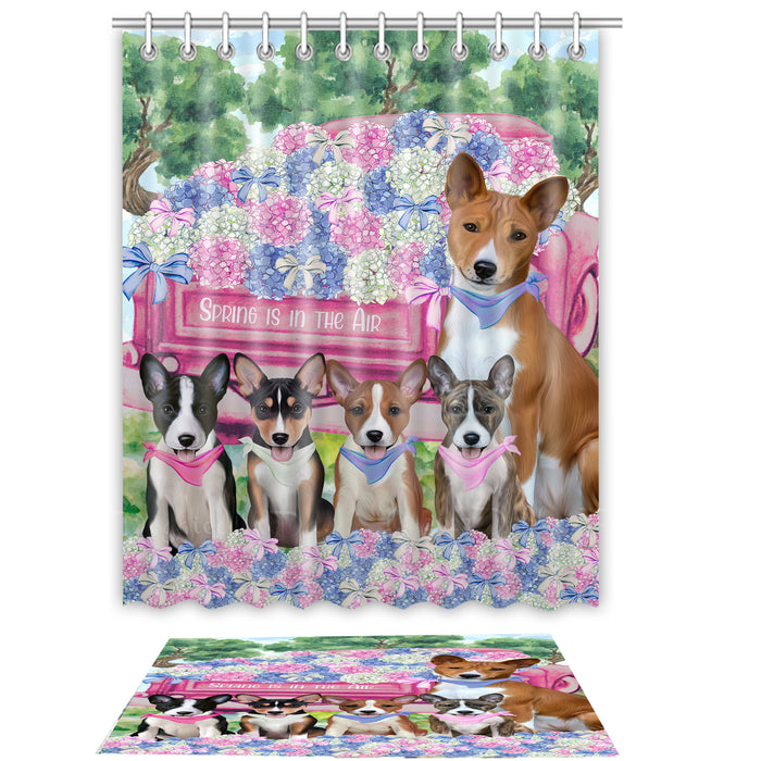 Basenji Shower Curtain with Bath Mat Set, Custom, Curtains and Rug Combo for Bathroom Decor, Personalized, Explore a Variety of Designs, Dog Lover's Gifts