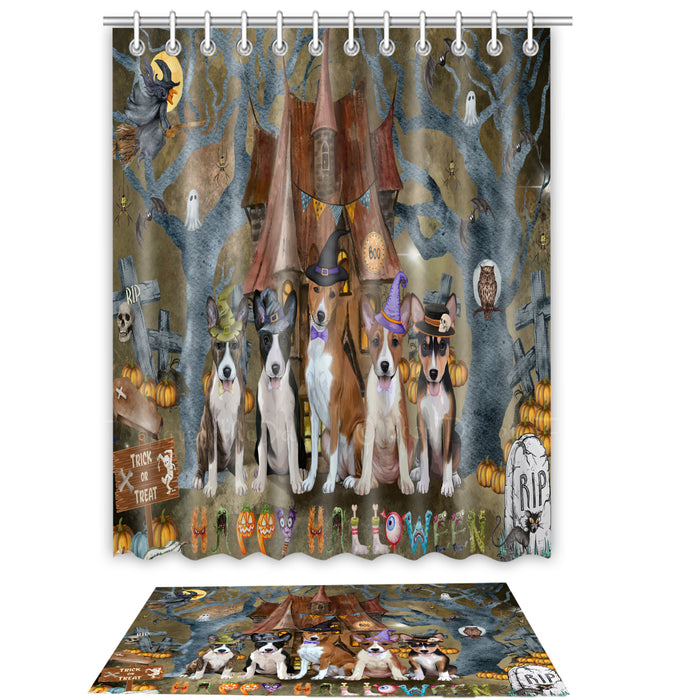 Basenji Shower Curtain & Bath Mat Set - Explore a Variety of Personalized Designs - Custom Rug and Curtains with hooks for Bathroom Decor - Pet and Dog Lovers Gift