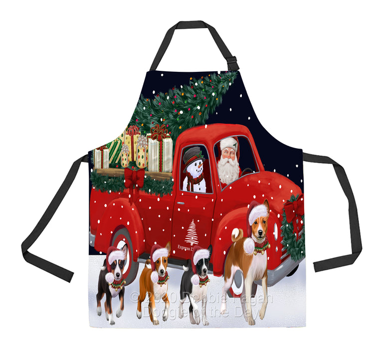 Christmas Express Delivery Red Truck Running Basenji Dogs Apron Apron-48099