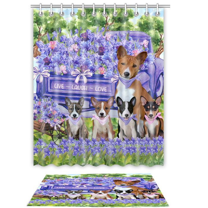 Basenji Shower Curtain with Bath Mat Set: Explore a Variety of Designs, Personalized, Custom, Curtains and Rug Bathroom Decor, Dog and Pet Lovers Gift