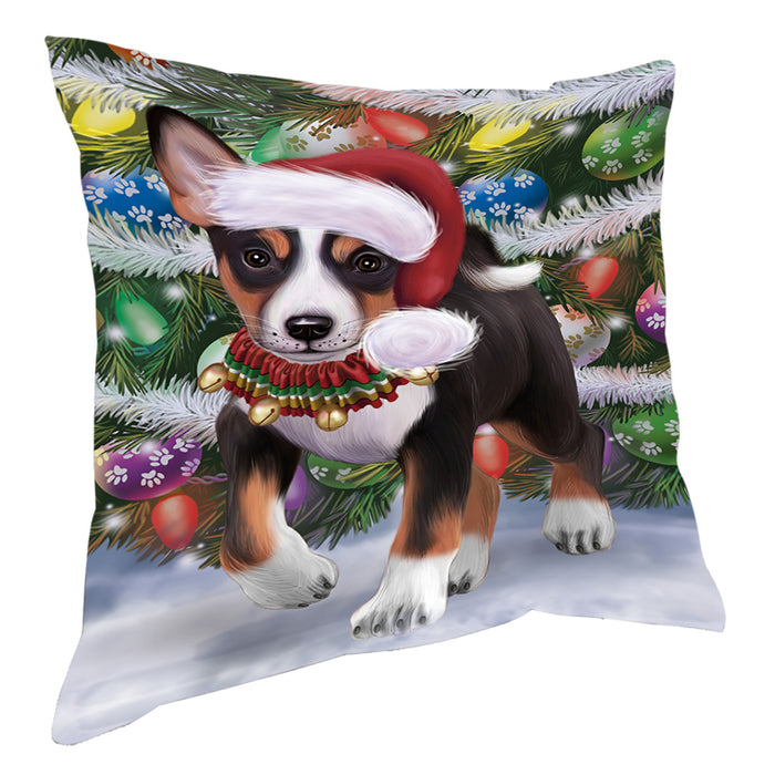 Chistmas Trotting in the Snow Basenji Dog Pillow with Top Quality High-Resolution Images - Ultra Soft Pet Pillows for Sleeping - Reversible & Comfort - Ideal Gift for Dog Lover - Cushion for Sofa Couch Bed - 100% Polyester, PILA93808