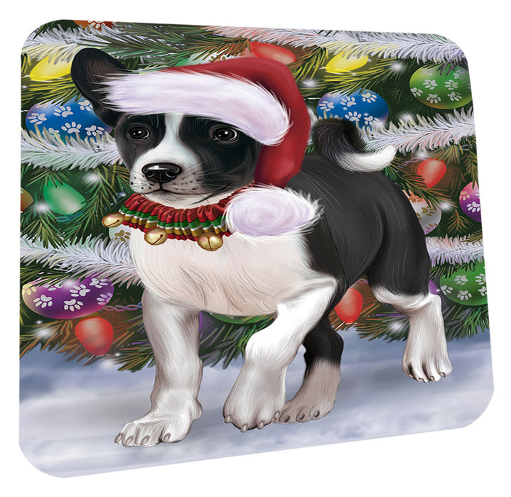 Chistmas Trotting in the Snow Basenji Dog Coasters Set of 4 CSTA58648