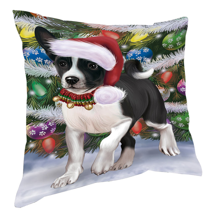 Chistmas Trotting in the Snow Basenji Dog Pillow with Top Quality High-Resolution Images - Ultra Soft Pet Pillows for Sleeping - Reversible & Comfort - Ideal Gift for Dog Lover - Cushion for Sofa Couch Bed - 100% Polyester, PILA93811