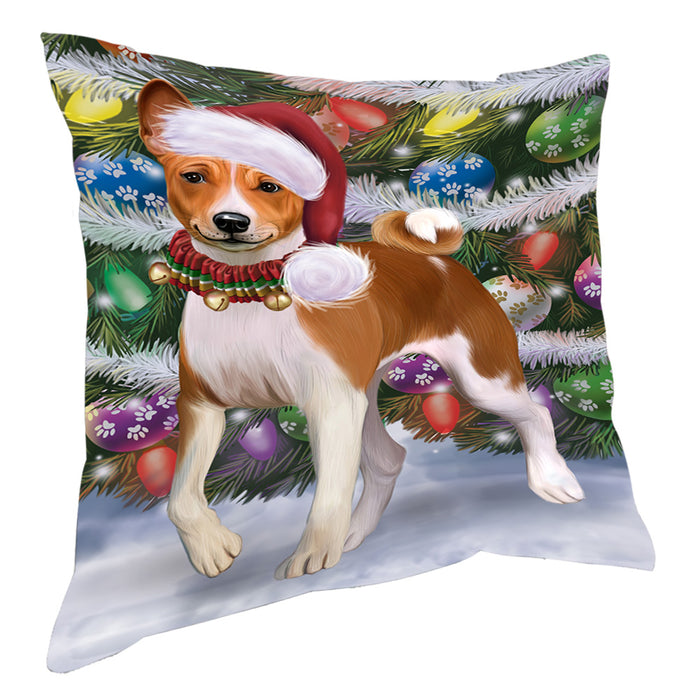 Chistmas Trotting in the Snow Basenji Dog Pillow with Top Quality High-Resolution Images - Ultra Soft Pet Pillows for Sleeping - Reversible & Comfort - Ideal Gift for Dog Lover - Cushion for Sofa Couch Bed - 100% Polyester, PILA93817
