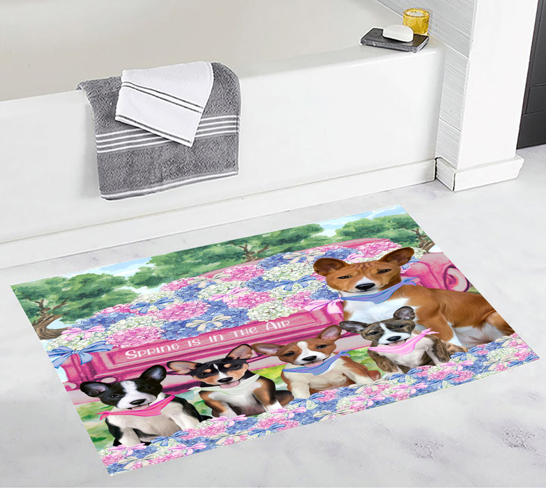 Basenji Custom Bath Mat, Explore a Variety of Personalized Designs, Anti-Slip Bathroom Pet Rug Mats, Dog Lover's Gifts