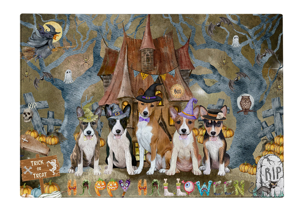 Basenji Cutting Board: Explore a Variety of Designs, Personalized, Custom, Kitchen Tempered Glass Scratch and Stain Resistant, Halloween Gift for Pet and Dog Lovers