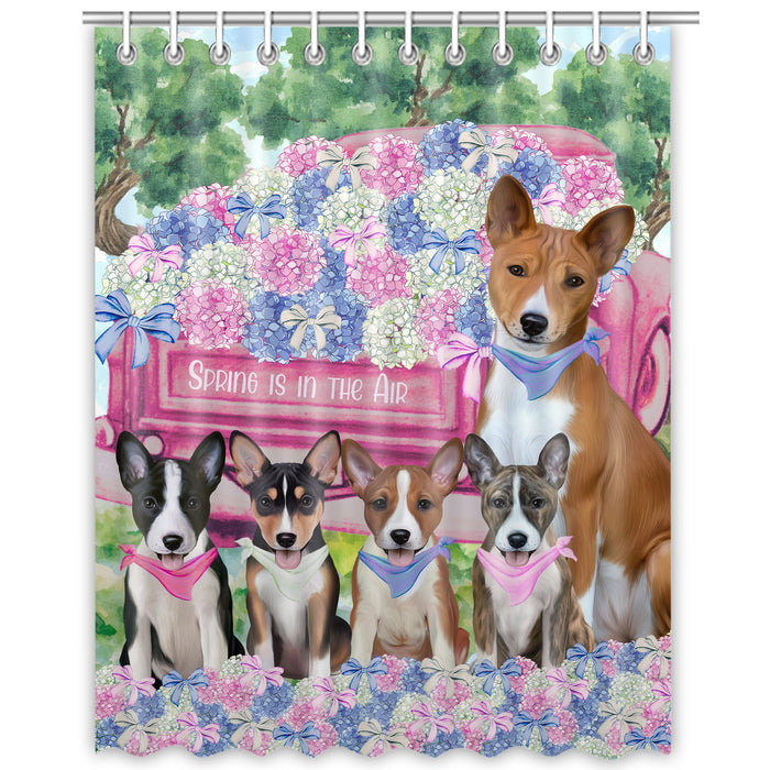 Basenji Shower Curtain: Explore a Variety of Designs, Halloween Bathtub Curtains for Bathroom with Hooks, Personalized, Custom, Gift for Pet and Dog Lovers