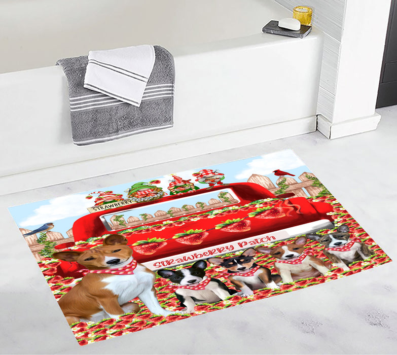 Basenji Custom Bath Mat, Explore a Variety of Personalized Designs, Anti-Slip Bathroom Pet Rug Mats, Dog Lover's Gifts